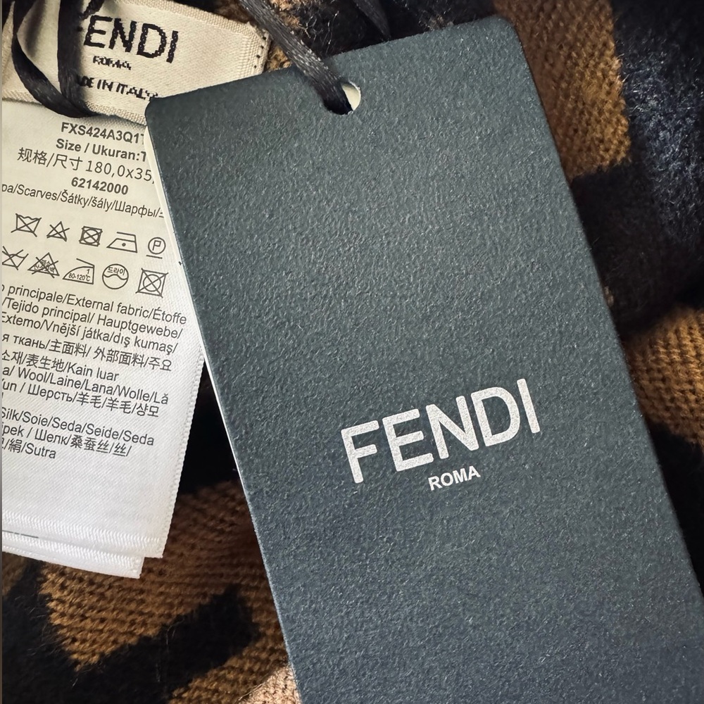 NEW Fall 26’ FENDI Roma 🤍 w/ Tags Reversible Shawl Brushed Poncho Scarf Wrap - Picture 15 of 17